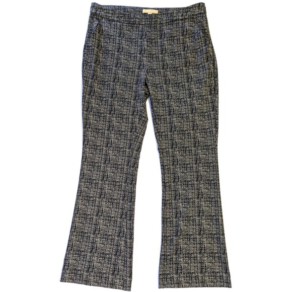 Hope & Harlow Pants - Hope & Harlow Black White Textured Grid Flare Leg Dress Pants Womens Large
